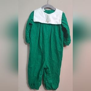 Green Kids One Piece Bodysuit with Tree Embroidery